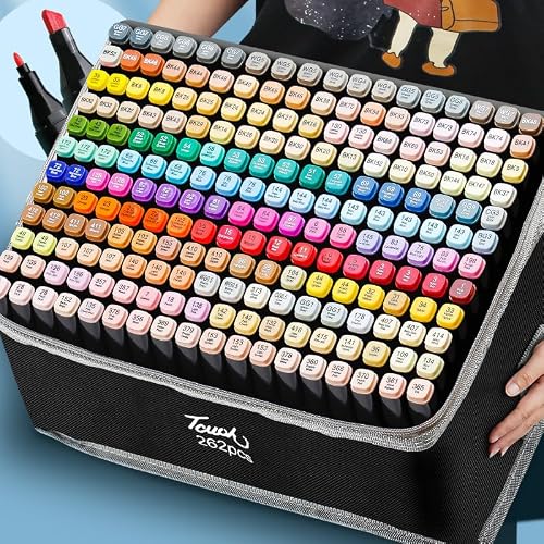 SALAHEYO 262 Colors Alcohol Markers with Base Art Drawing Markers Set for Adults Painting,Coloring,Sketching, Comics, Illustration- Refillable