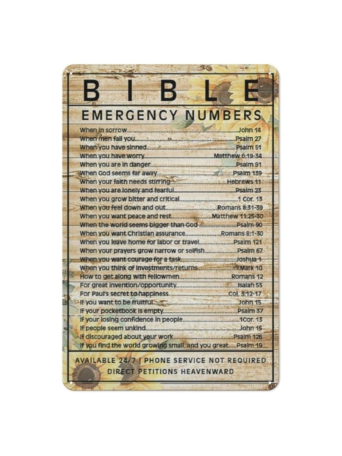 EKFBQBGW Bible Quote Metal Tin Sign Vintage Wall-Art Religious Inspirational Decor for Home Office Church Gift for Faith Family (8 X 12 inch)