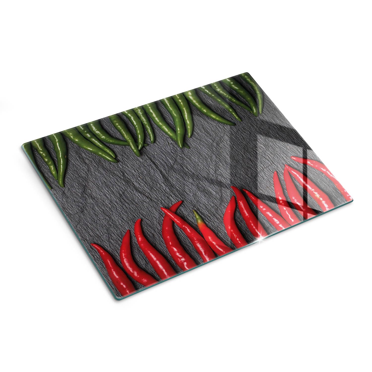 Planche à découper et plaque de protection en verre 40x30 cm Piment