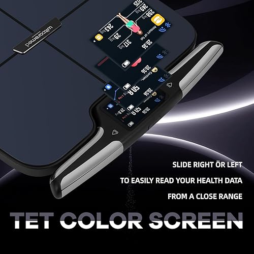 Miniatura 8 de Báscula inteligente para peso corporal con IMC, masa muscular de grasa corporal, 8 electrodos, frecuencia doble, alta precisión, aplicación móvil