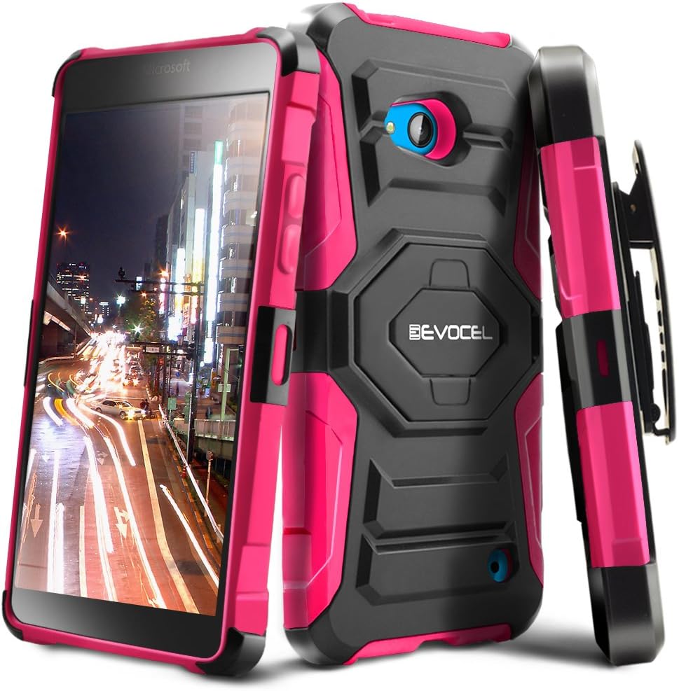 Lumia 640 Case, Evocel [New Generation Series] Belt Clip Holster, Kickstand, & Dual Layer for Microsoft Lumia 640, Pink (EVO-NK640-XX05)