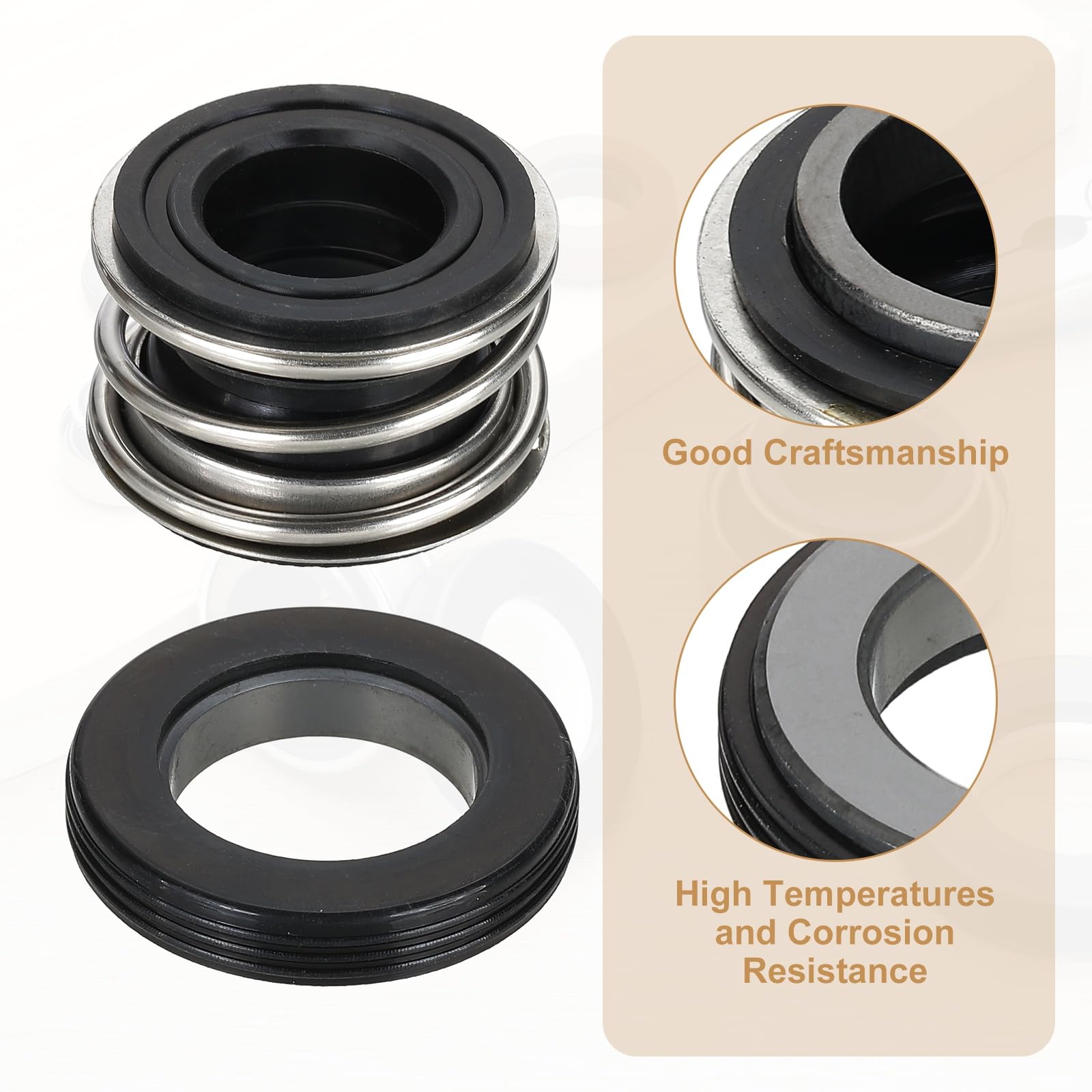 PATIKIL Kit de joint mécanique, 2 pièces de 20 mm pour pompes à eau à gaz de rechange en caoutchouc