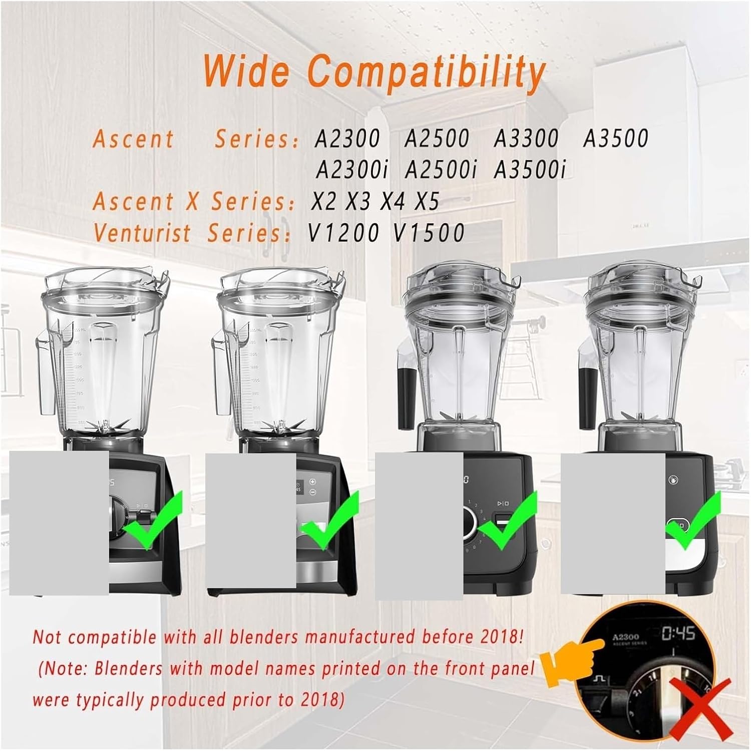 48oz Container,Compatible For Vitamix,Ascent/X/Venturist Blenders A2300 A2500 A3300 A3500 X2 X3 X4 X5 V1200 V1500,Lightweight Portable