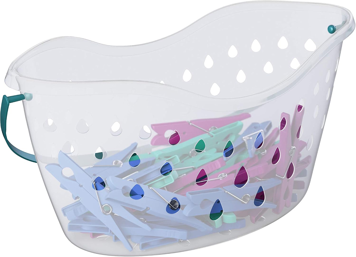 Cesto de Prendedores de roupa Compact, 48 Peças, Multicor, LAV3765, Flash Limp