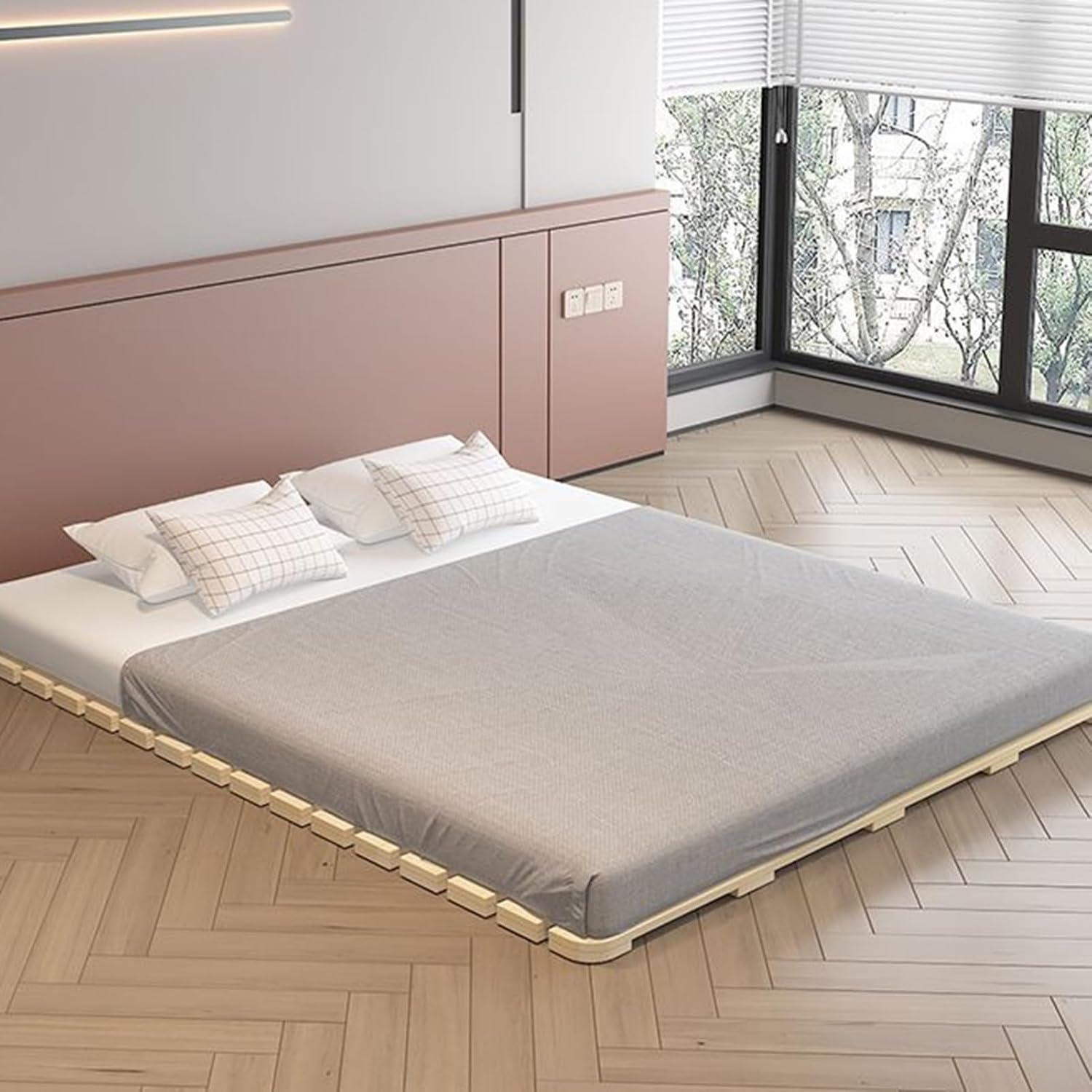 Solid Wood Bed Board Wooden Slat Bed Frame Heavy Duty Horizontal Mattress Support Board Foldable Design for Sofa Waist Protection 70x90cm (Wood 60x150cm)