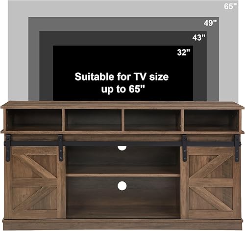 Miniatura 4 de Soporte de TV para sala de estar, centro de entretenimiento con almacenamiento, se adapta a TV de 65 pulgadas, gabinete de TV tradicional americano