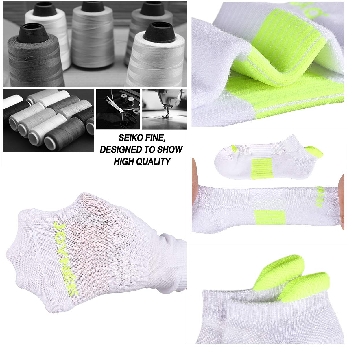 JOYNÉE Herren Athletic Socken Low Cut Cushion Laufsocken Atmungsaktiv Komfort für Sport 6er Pack