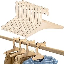 20PCS Wooden Baby Hangers, Cute Bear Shape Anti-Slip | Newborn Baby Coat Hangers for Clothes, Space Saving Kids Wardrobe Organiser