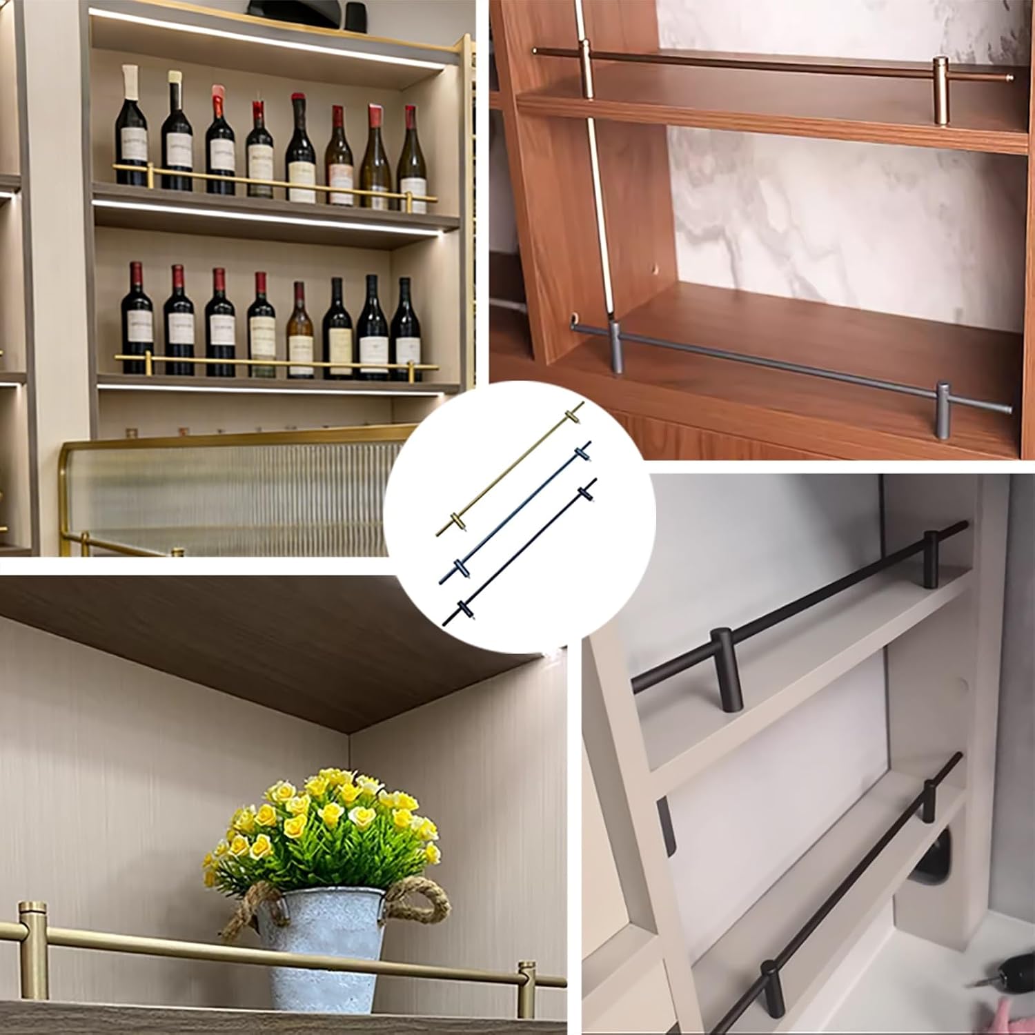 Aluminum Anti-Tipping Gallery Rail Kit - Secure Shelf Railing for Home Décor & Organization, Easy Installation, Modern Design, Safety for Kids & Pets, Sturdy & Stylish image 3
