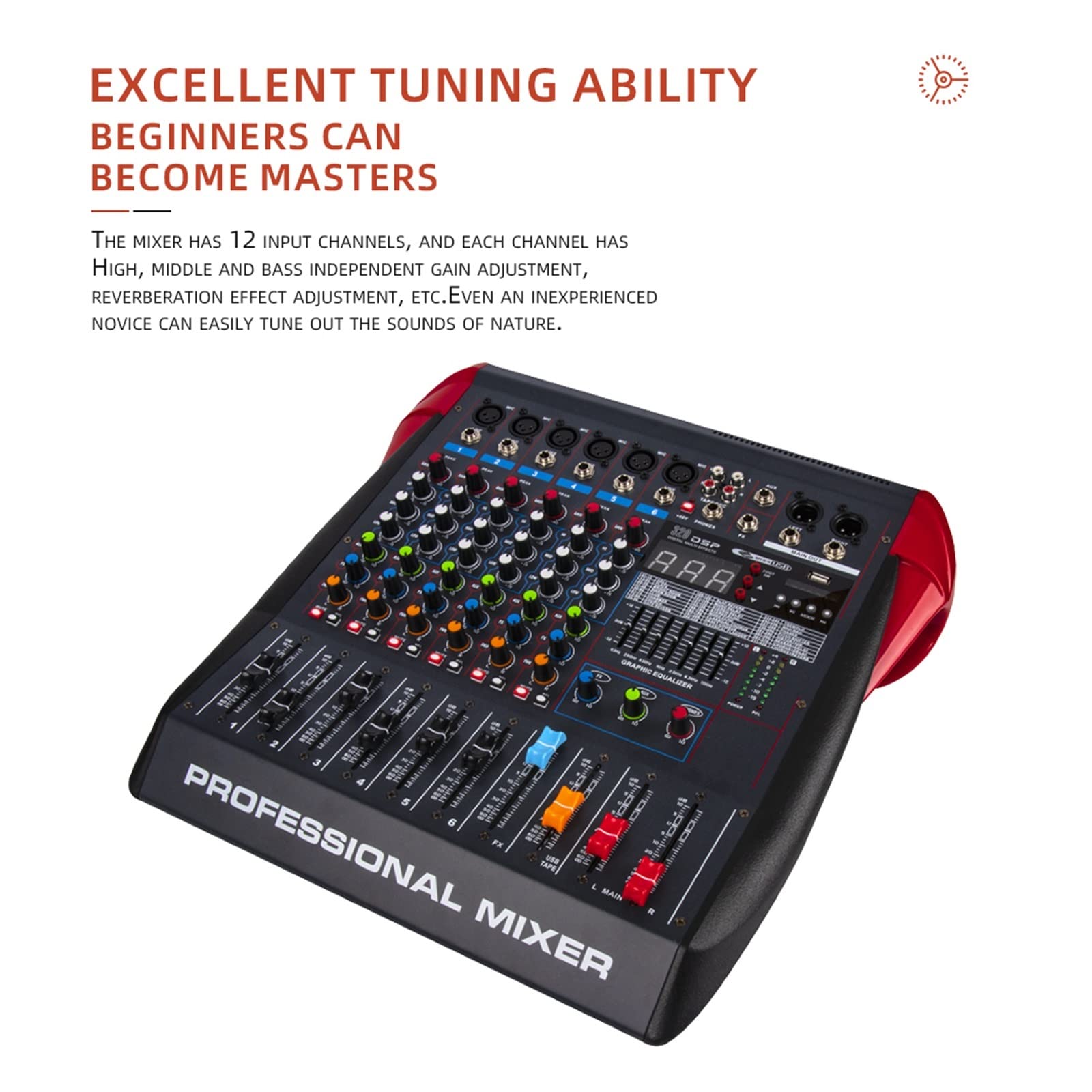 Mixer DJ, Mixer a 6 canali registrazione computer live home KTV performance sul palco della banda USB riproduzione MP3 dj