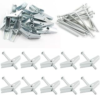 Uenhoy 20 Pcs M6 Toggle Bolts and Wing Nuts Kit, Heavy Duty Wall Anchors and Screw Bolts for Hanging Items on Drywall - 1/4