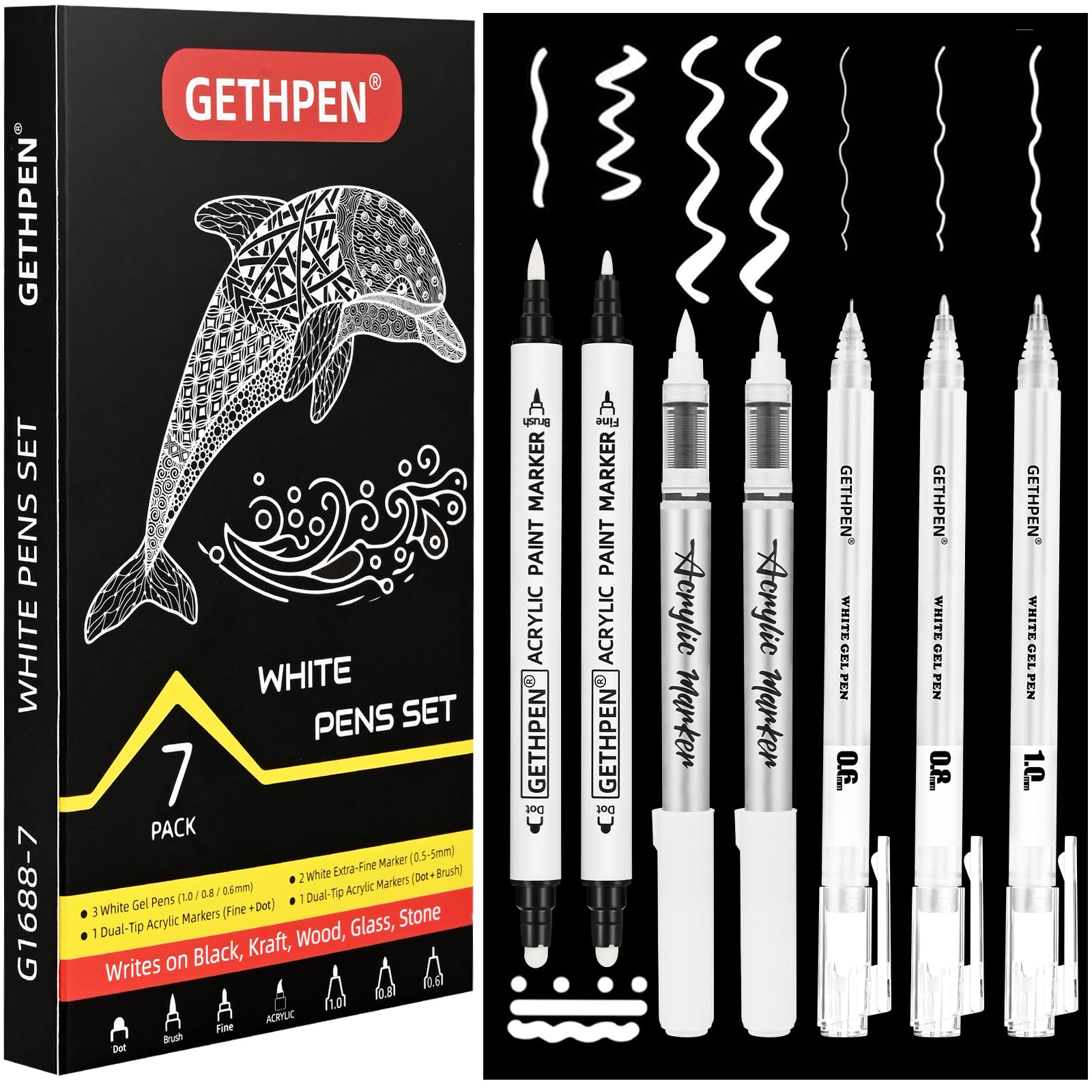 GETHPEN White Ink Pens - drawing | Mubboo