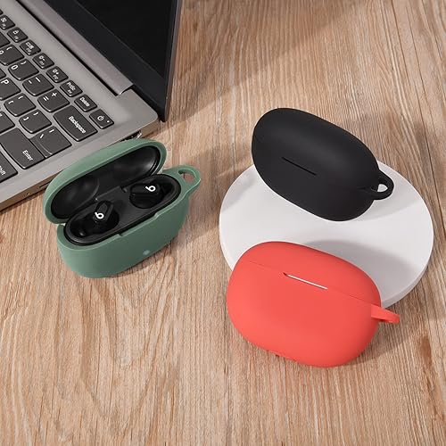 Miniatura 5 de Funda de silicona AIRSPO compatible con Beats Studio Buds Case 2021 Funda protectora suave para auriculares inalámbricos Beats con llavero (Verde