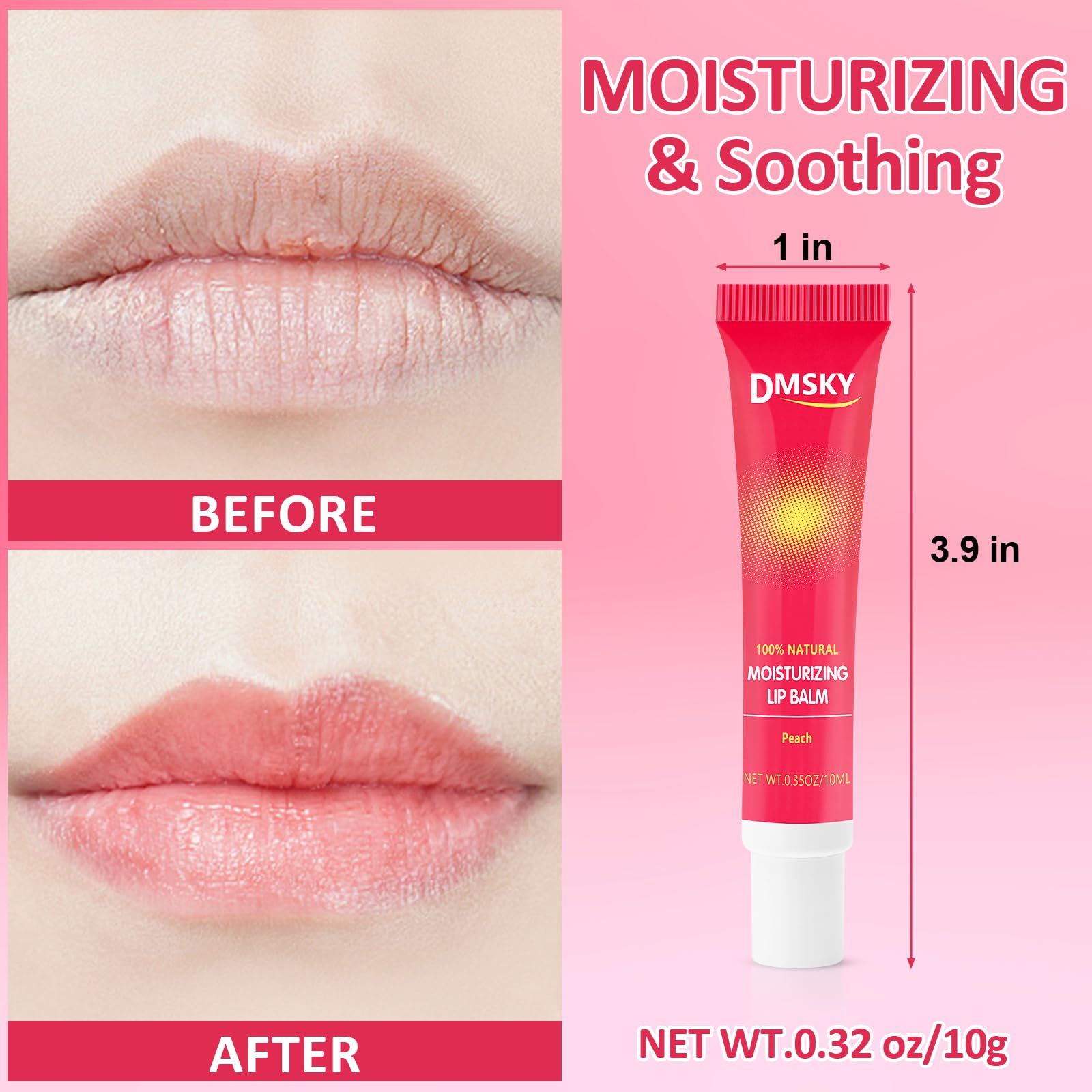 Dmsky Clear Lip Gloss Set with Shea Butter, High-Shine Moisturizing Gloss