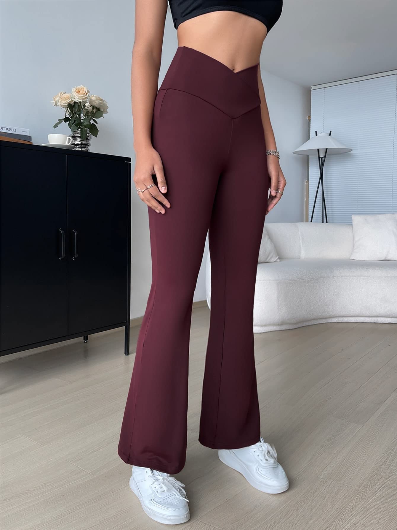 Womens Pants Waist Leg Pants Work Casual Pants