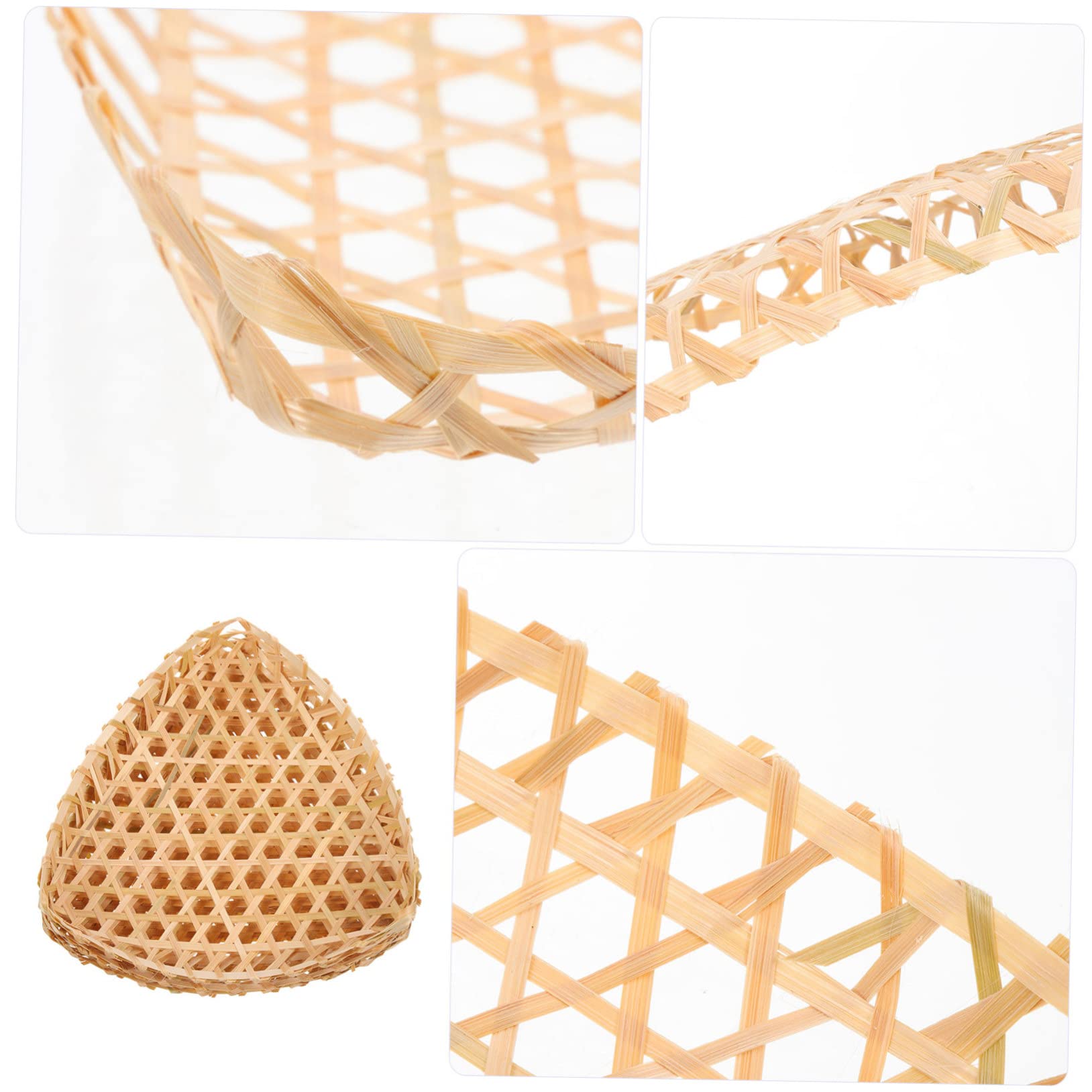 Healifty 6Pcs Triangle Woven Baskets Versatile Food Storage Snack Serving Baskets for Home Restaurant Use Stylish Decorative Design