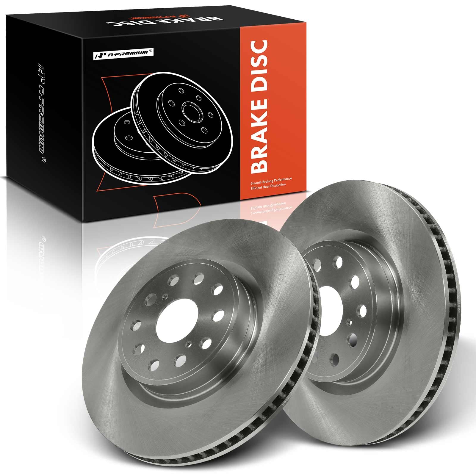 A-Premium 13.15 inch (334mm) Front Vented Disc Brake Rotors Compatible with Select Lexus Models - LS460 2007-2017, 2-PC Set