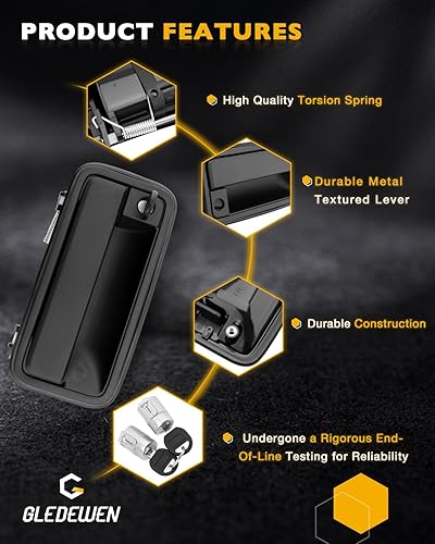 Miniatura 4 de Manija de puerta exterior lado delantero izquierdo del conductor todo de plástico compatible con Chevy GMC K1500 K2500 K3500 C1500 C2500 C3500