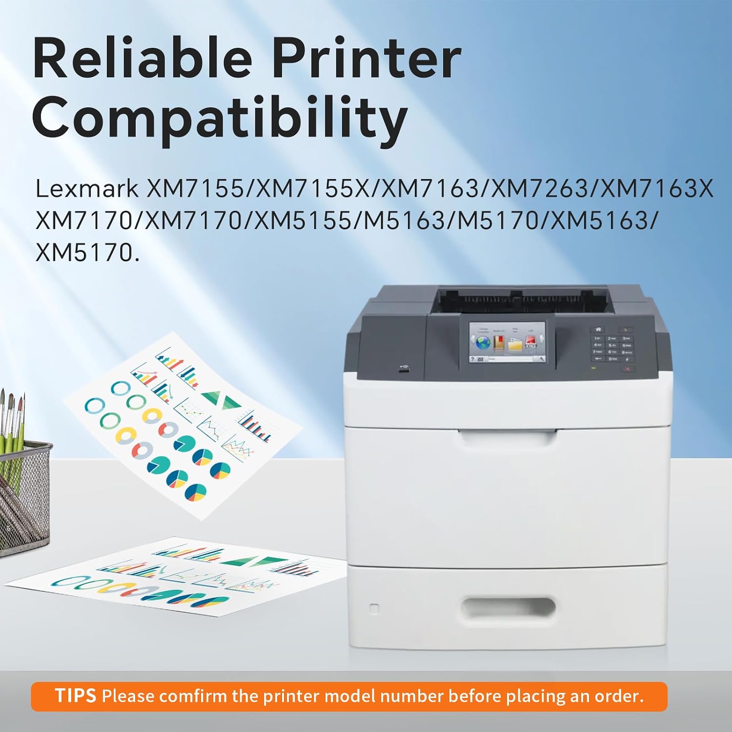 24B6025 Imaging Unit Compatible with Lexmark M5155 M5163 M5170 XM5163 XM5170 XM5263 XM7155 XM7155X Printers, High Yield 110000 Pages, Includes Chip, Color Reproduction (1 Pack Black)