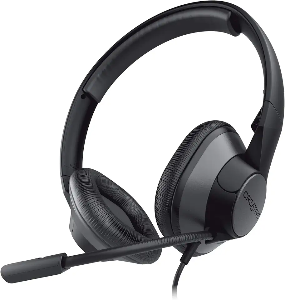 Creative Fone de ouvido supra-auricular USB HS-720 V2 com microfone condensador com cancelamento de ruído, microfone embutido, mudo/chamadas/controle de volume e função de monitoramento de microfone, basta conectar e usar para chamadas de vídeo