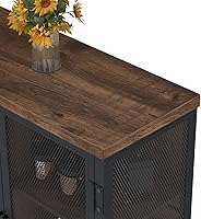 Vista 6 de BON AUGURE Coffee Bar Cabinet for Liquor, Small Storage Cabinet for Home Kitchen, Farmhouse Sideboard Buffet Cabinets, Industrial Alcohol Cabinets