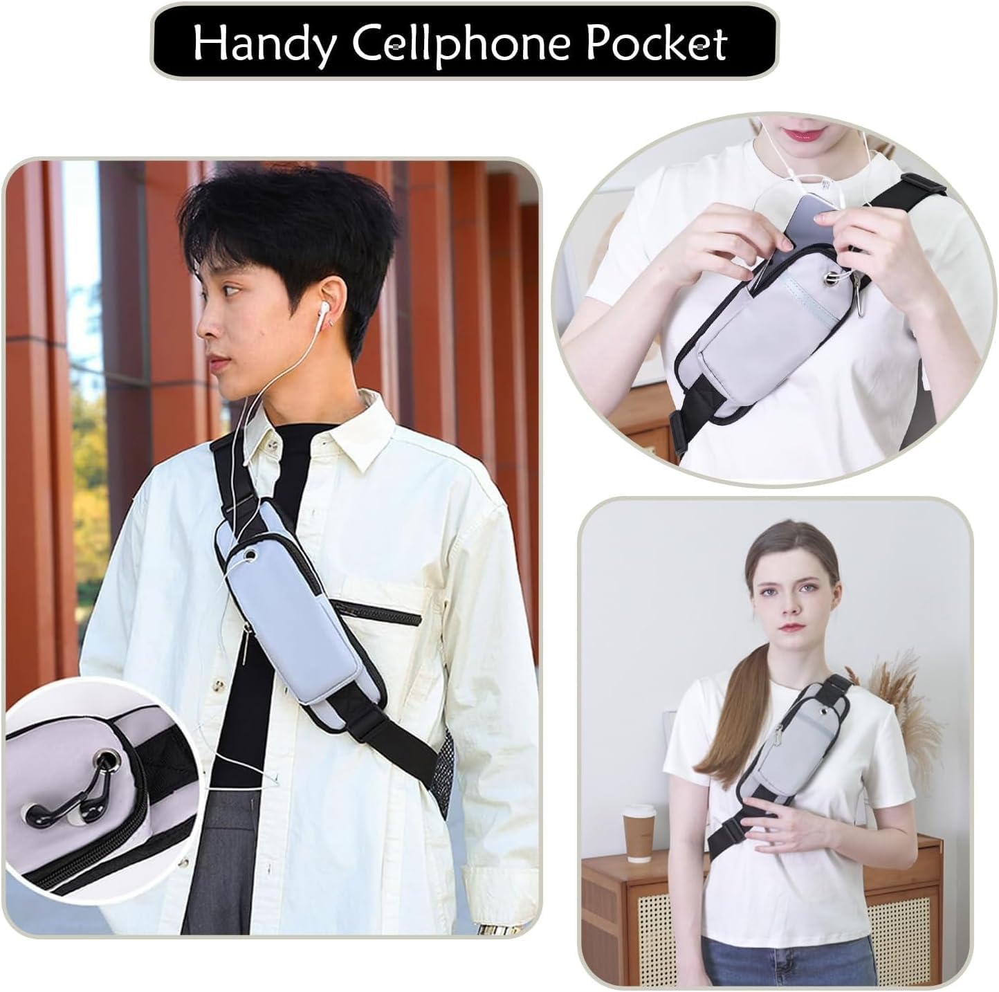 JENAGREEN Waterproof Sling Backpack Crossbody Sling Bag for Women Men, Multipurpose Travel Hiking Adjustable Chest Bag Casual Daypack - Image 4