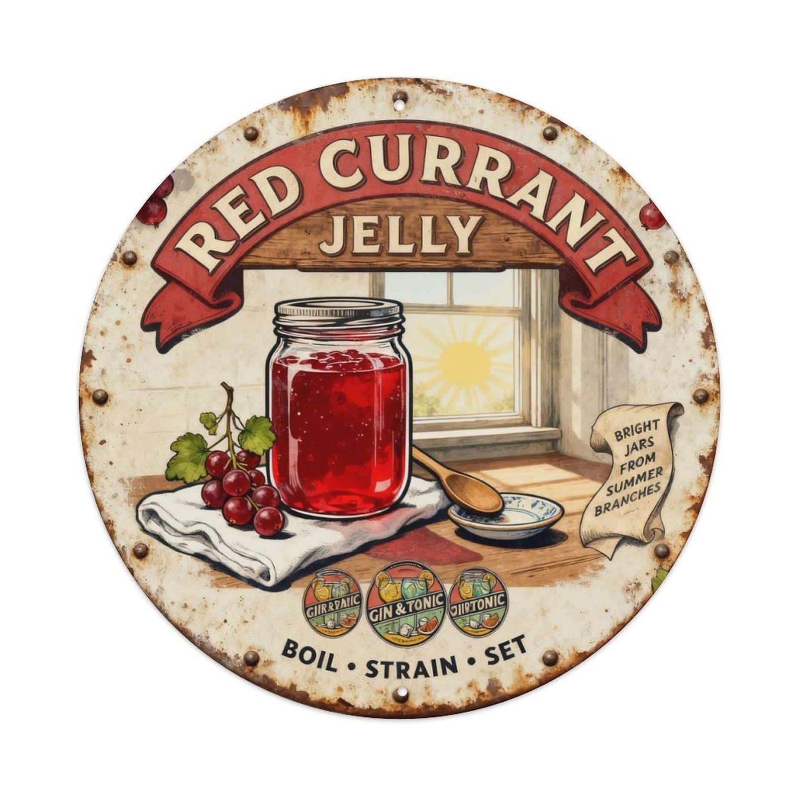 Red Currant Jelly Sign Metal Tin Sign Plaque