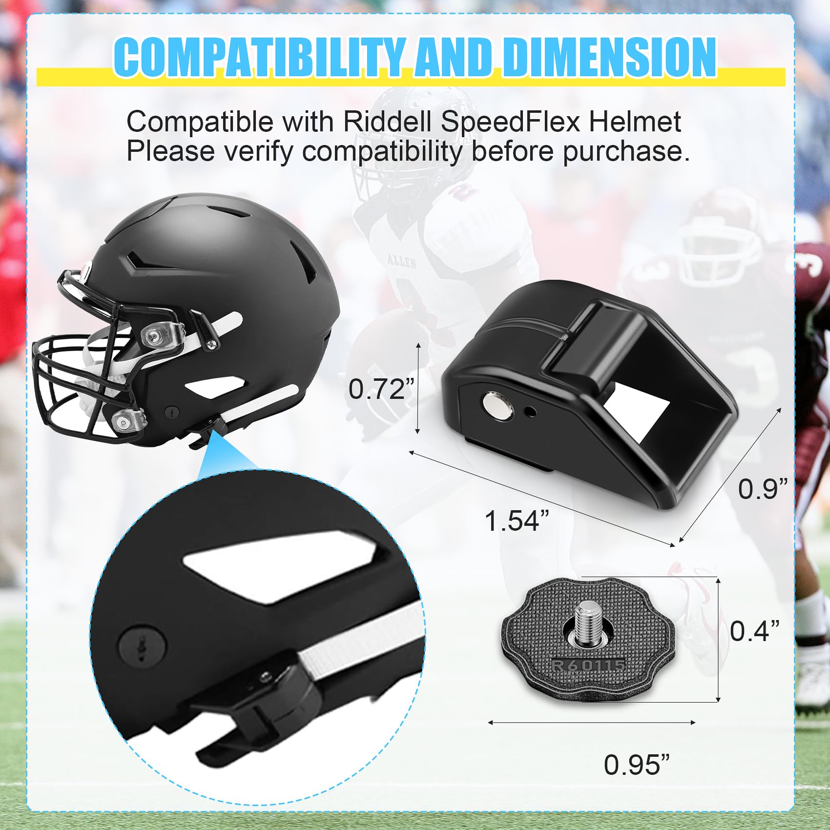 Jaw Pads Riddell Speedflex Helmet Parts Strap-loc Chinstrap Fastener  American Riddell Speedflex Cam-Loc