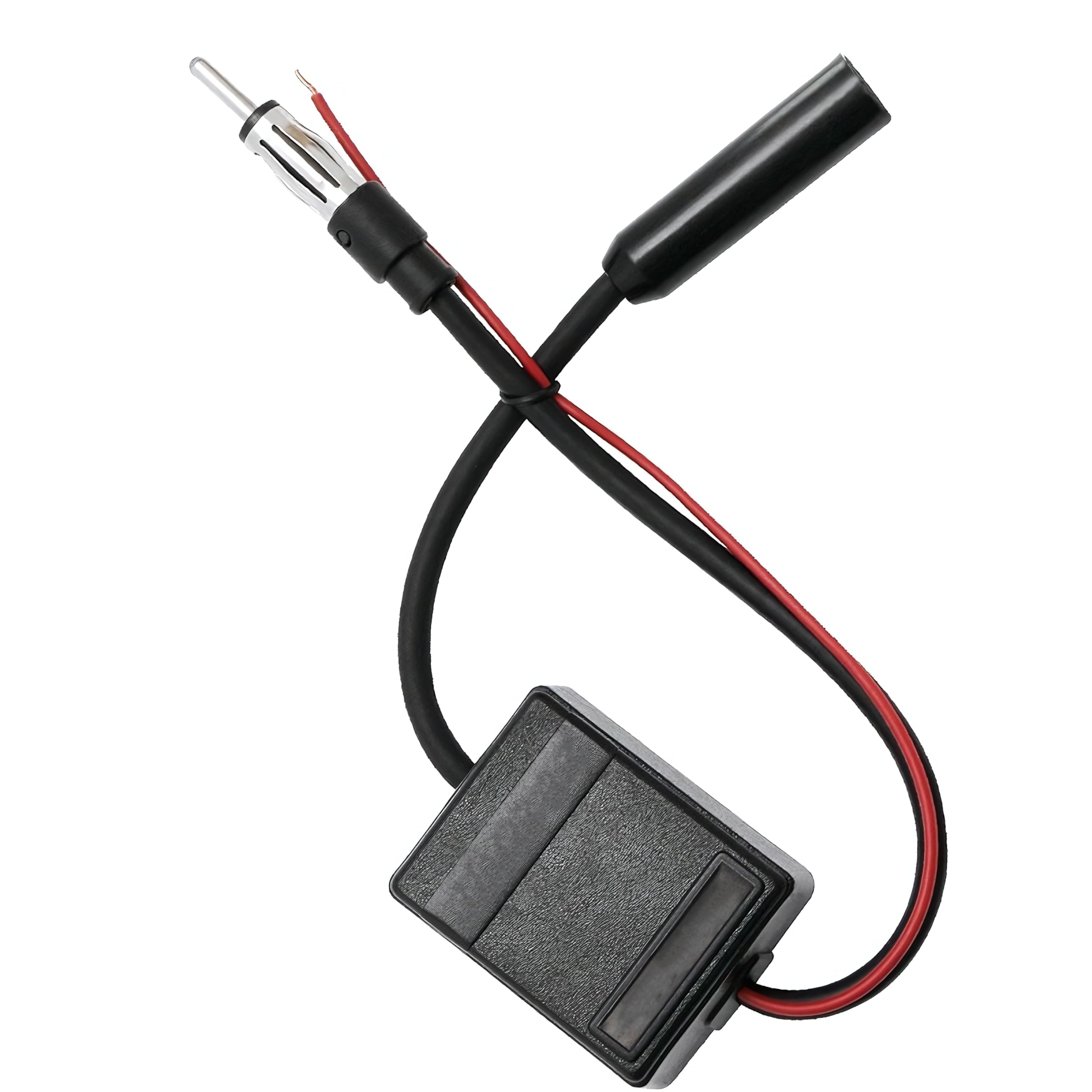 Retoo Amplificatore antenna per autoradio, amplificatore di segnale universale per auto FM 12V con alto guadagno 16 dB a basso rumore, compatibile con amplificazione DAB