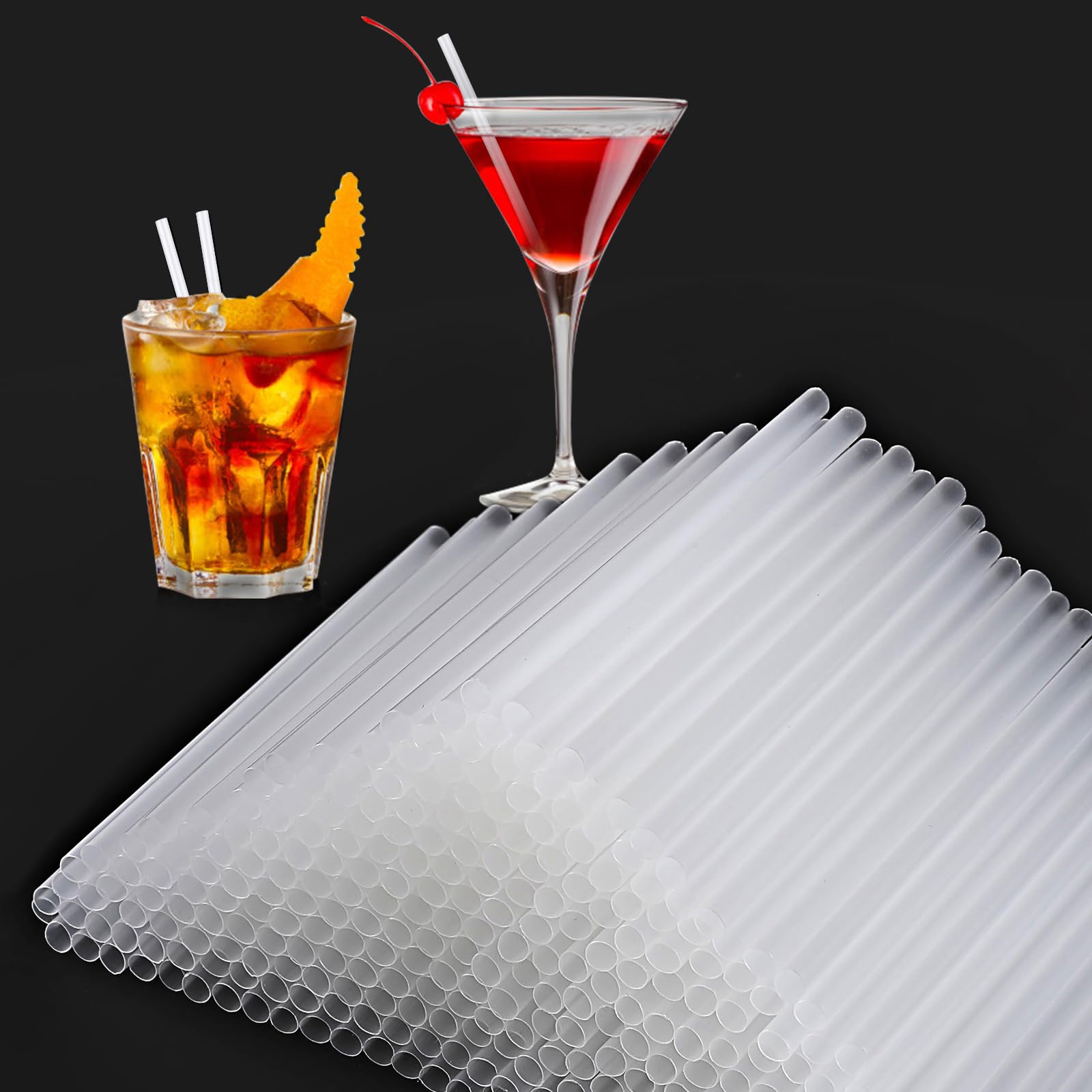Photo 1 of [500 Pcs] 5 Inch Clear Drinking Straws - 0.24'' Diameter Disposable Plastic Straw for Coffee and Cocktail, Short Straws for Bar,Cafe,Club,Kitchen