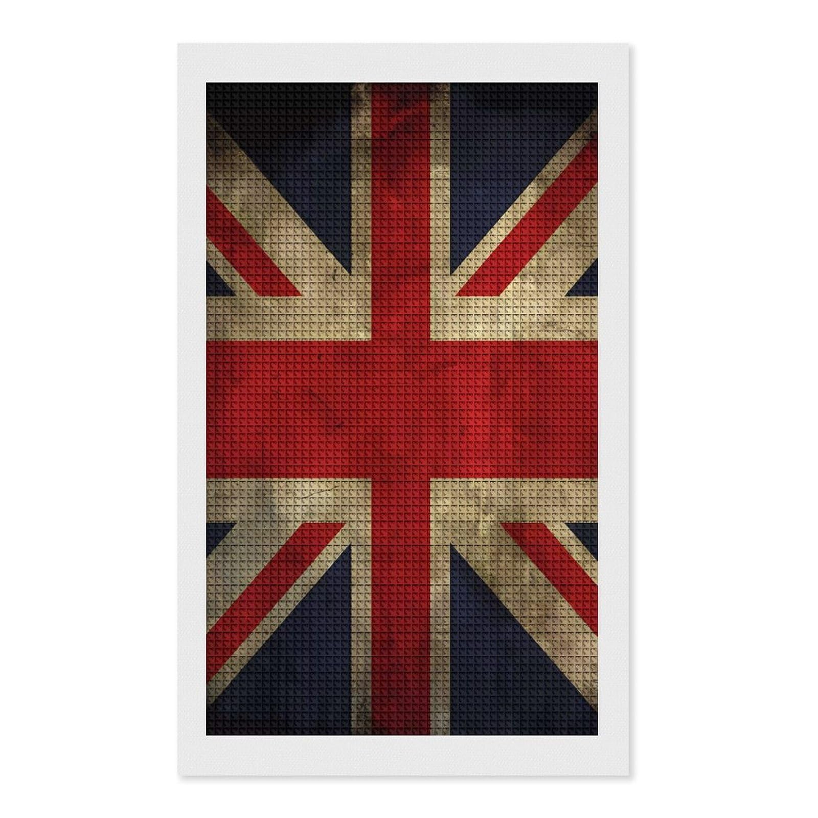 FodPand British Flag Diamond Painting Kit for Beginner Fun 5D DIY Crafts for Adults Diamond Art Kits Square Diamond Art Canvas Painting Gem Art Crafts for Home Wall Decor 12"x20"