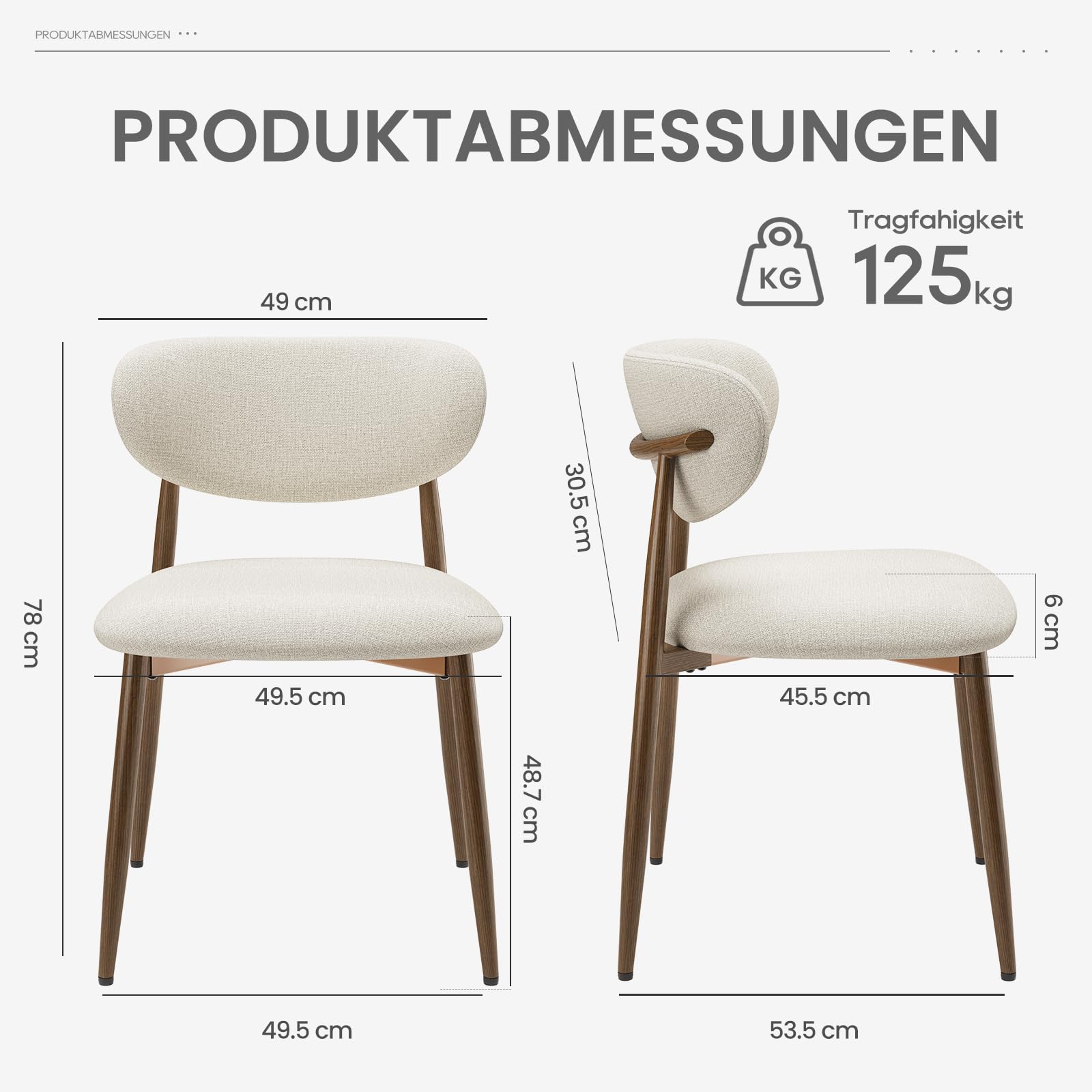 Colamy Küchenstuhl Esszimmerstühle 2er Set – Bild 5