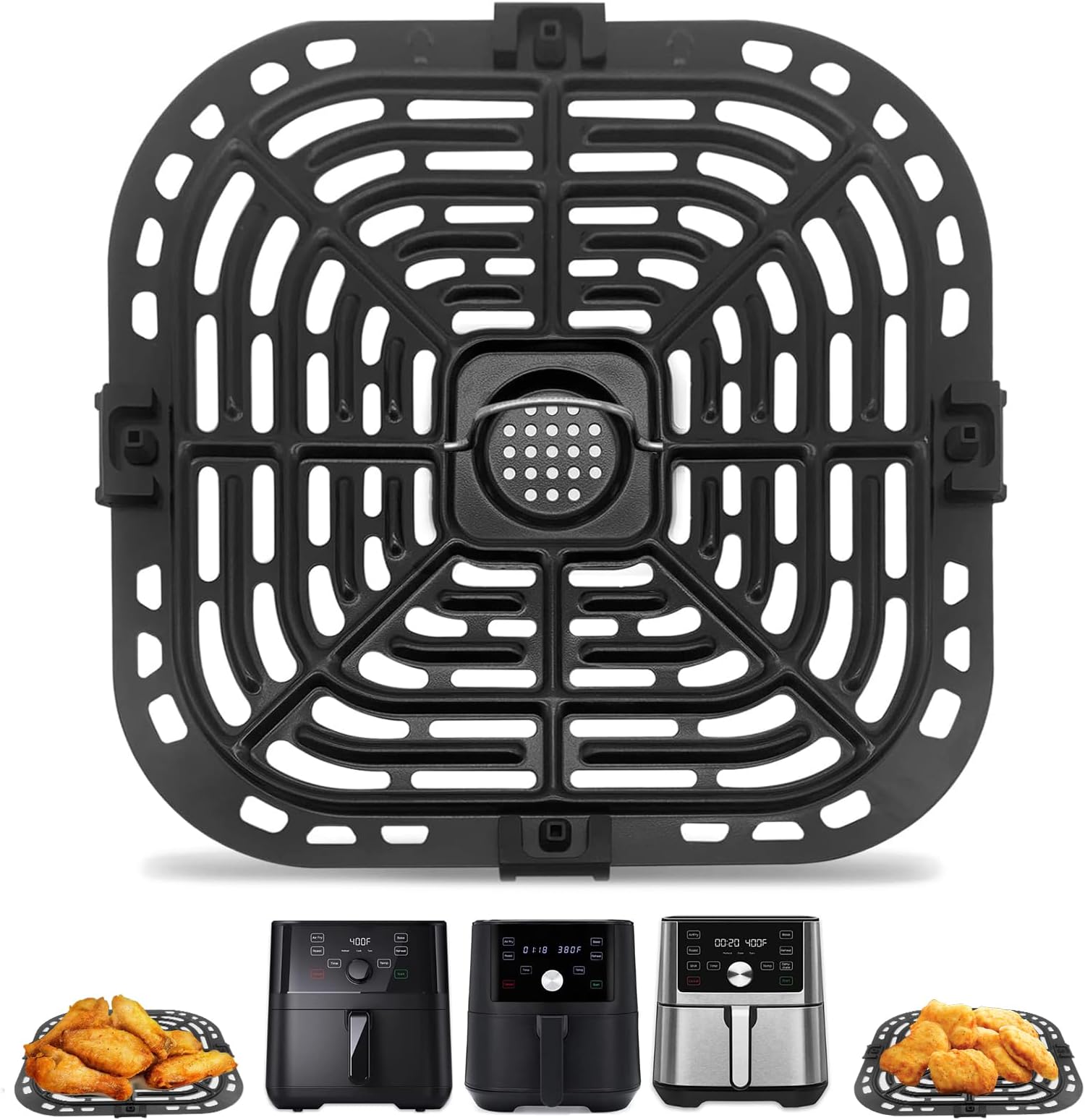 GXF Air Fryer Accessories for Instant Pot Vortex Plus 6 in 1 6 QT, Gourmia GAF735 6 QT, Replacement Parts Tray Rack Grill Plate Pan Crisper Plate, Dishwasher Safe