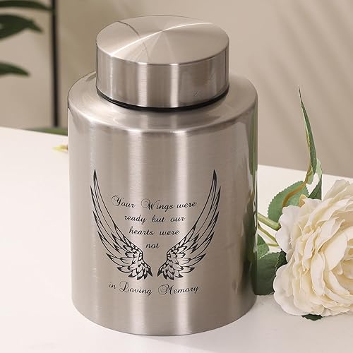 Vista 35 de Urnas medianas para cenizas humanas de hasta 60 pulgadas cúbicas de tamaño mediano para cenizas, urnas de cremación para cenizas, de acero Plata