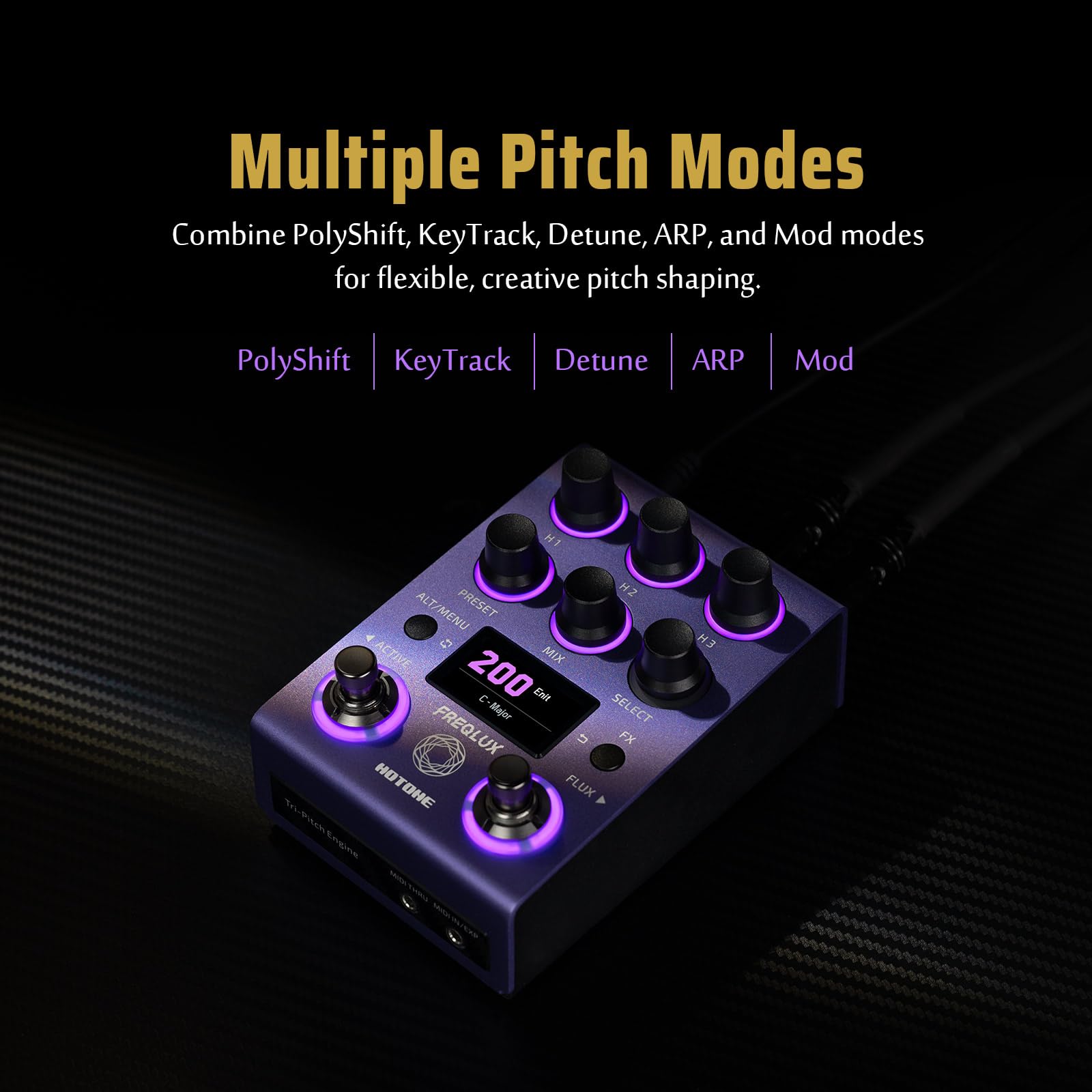 HOTONE Profesjonalny cyfrowy polifoniczny pitch shifter i inteligentny harmonizatora, 32-bitowy High Fidelity DSP, MIDI/EXP, 300 presetów Freqlux NP-200
