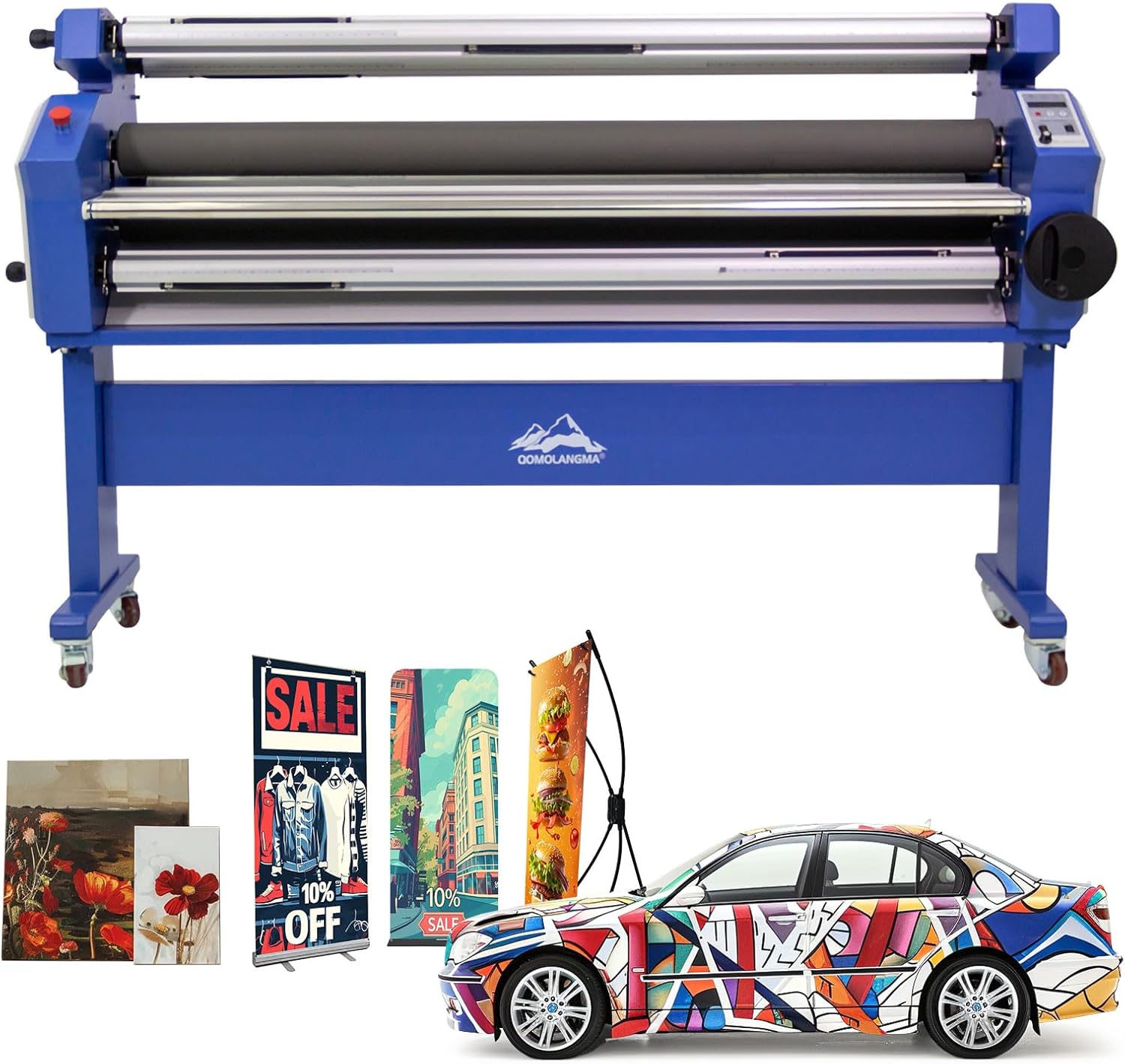 US Stock Wide Format Laminator 55in Full-auto Wide Format Cold Laminator Machine Roll to Roll Large Format Laminator Laminating Machine (Without Trimmer)