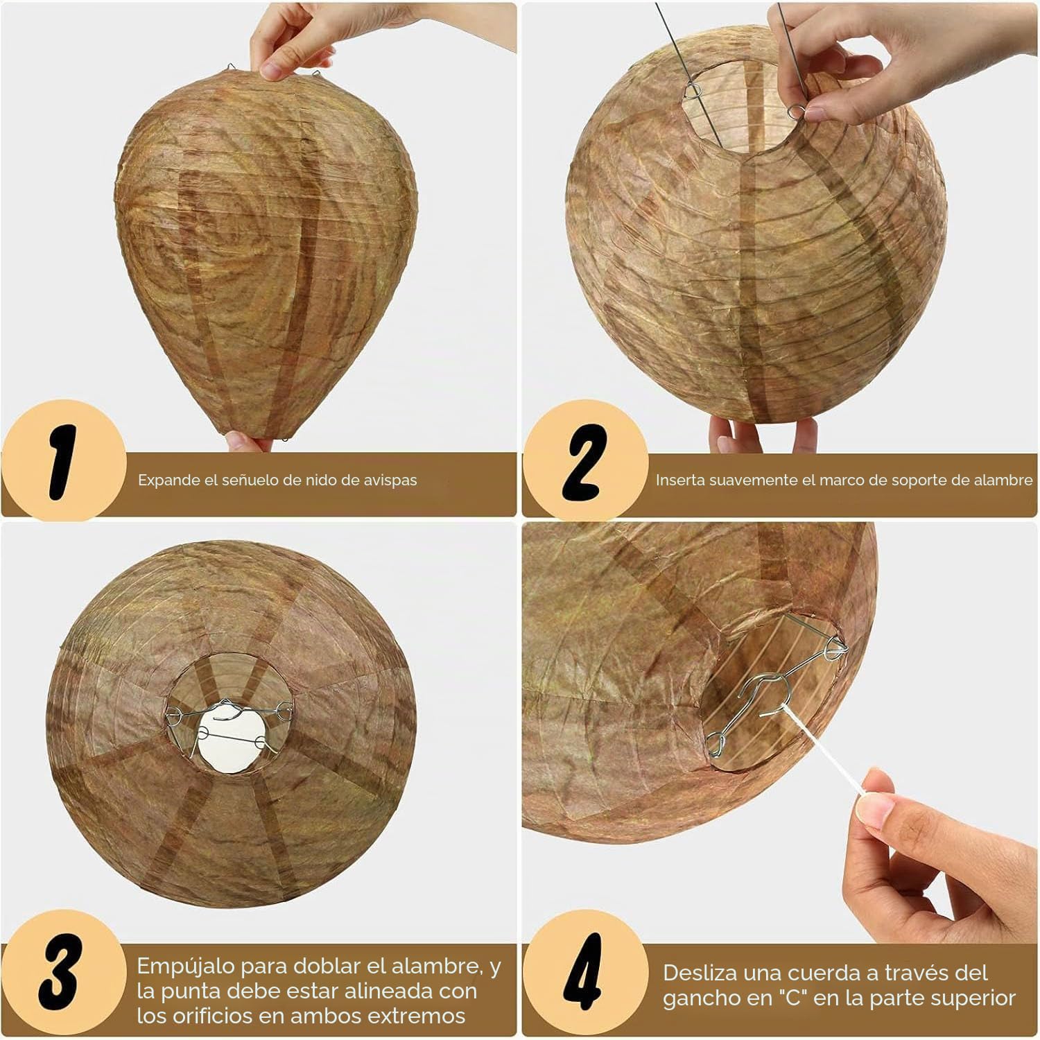 5 Piezas de Nido de Avispa Artificial, Nido de Avispas de Suspensión, Preventivo Contra Avispas, Colmena Artificial, Casas y Jardines Para Defenderse de Las Avispas.