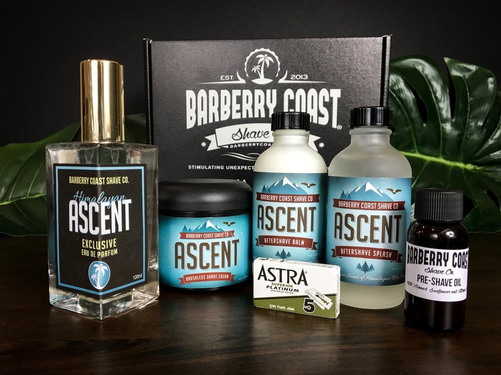 Himalayan Ascent Shaving & Cologne Box Gift Set - Includes EdP Cologne, Aftershave Splash & Balm, Shave Cream & Pre-shave Oil with 5 Double-edge Razor Blades