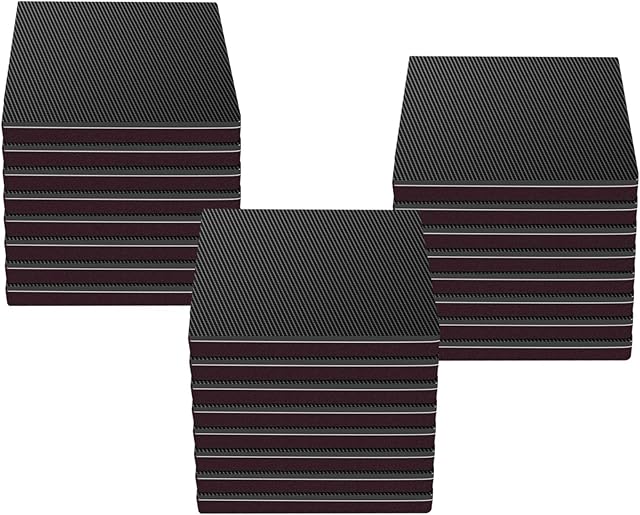 Furniture Pads 24 Pack Square 50mm Non Slip Pads-Best Floor Protectors Furniture Felt Pads,Rubber Rubber Feet for Furniture Feet Hard Surfaces Floor Protector Pads (Black)