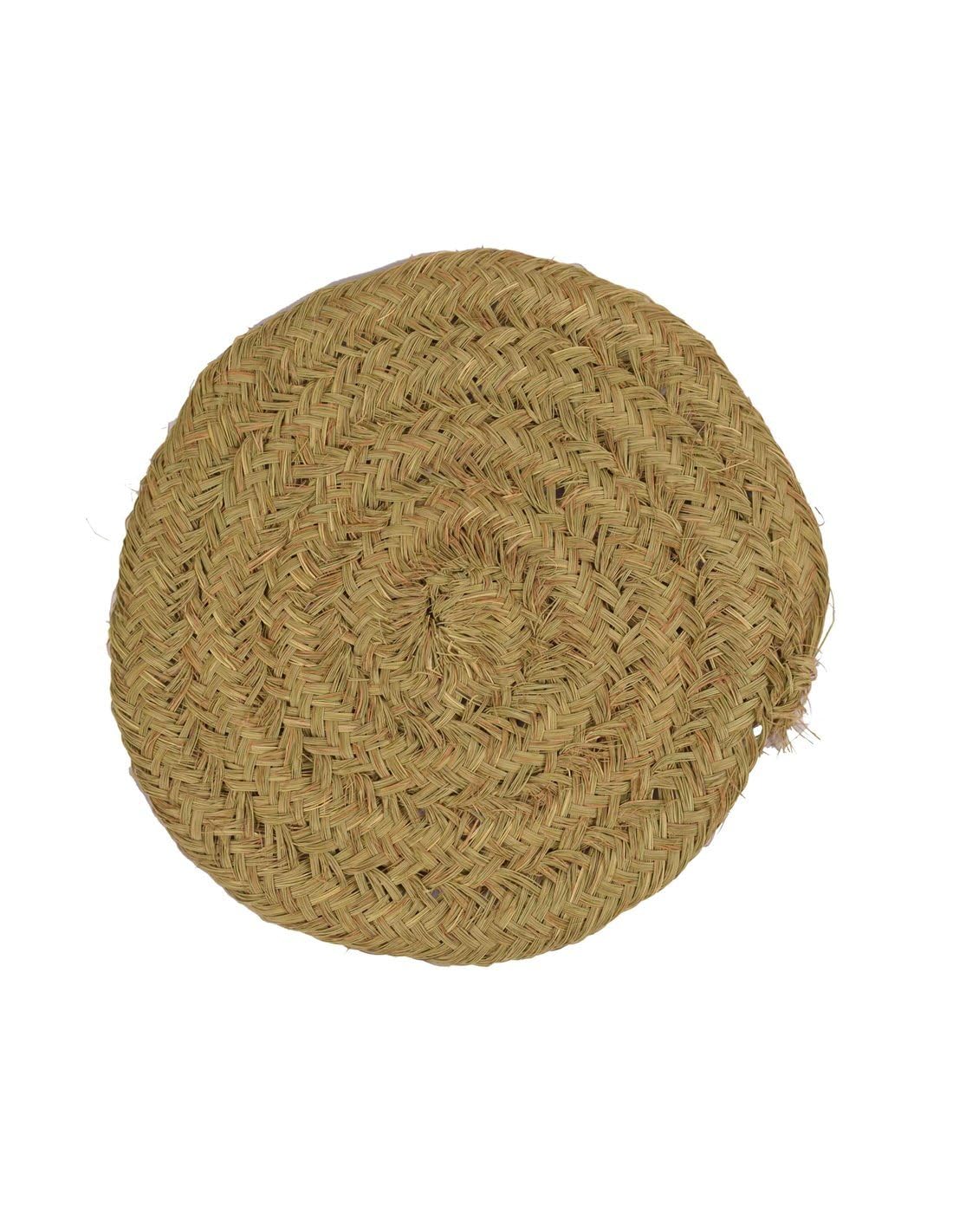 JARDIN202 - Alfombra de Esparto Trenzada a Mano – Alfombra multiuso Decorativa color Natural | 60 cm (Redonda)