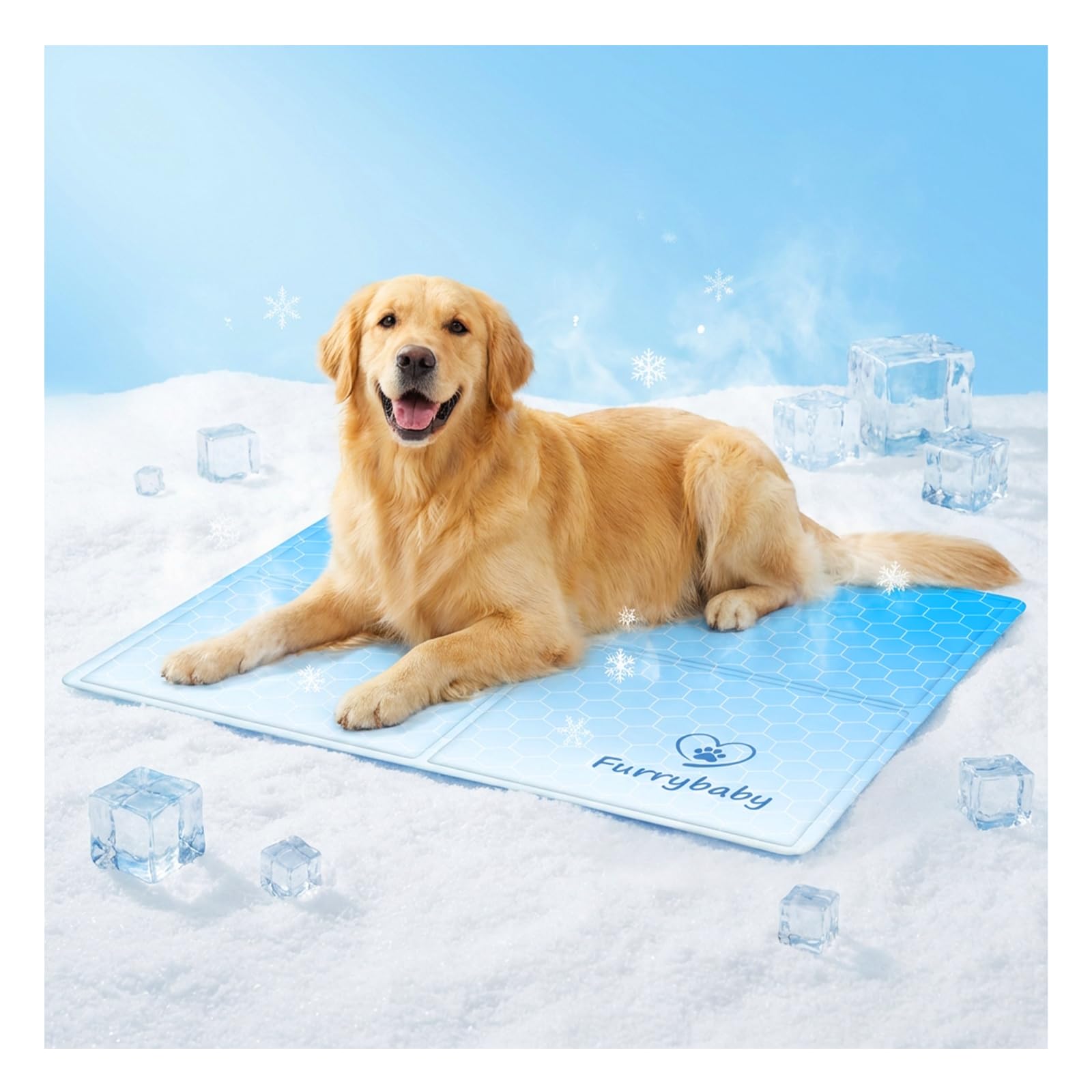 furrybaby Dog Cooling Mat for Large Dogs, Pet Cooling Mat Self-Cooling Mat for Cat, Gel Cool Mat No Need to Refrigerate or Freeze, Apply Indoors Outdoors Car(Comb 80x96cm) โ image 1