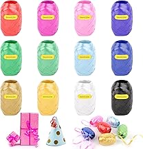 Pack of 12 curling ribbon rolls, gift ribbons, 5 mm x 10 m per roll, for crafts and gift wrapping, festivals, birthday and wedding balloon decorations