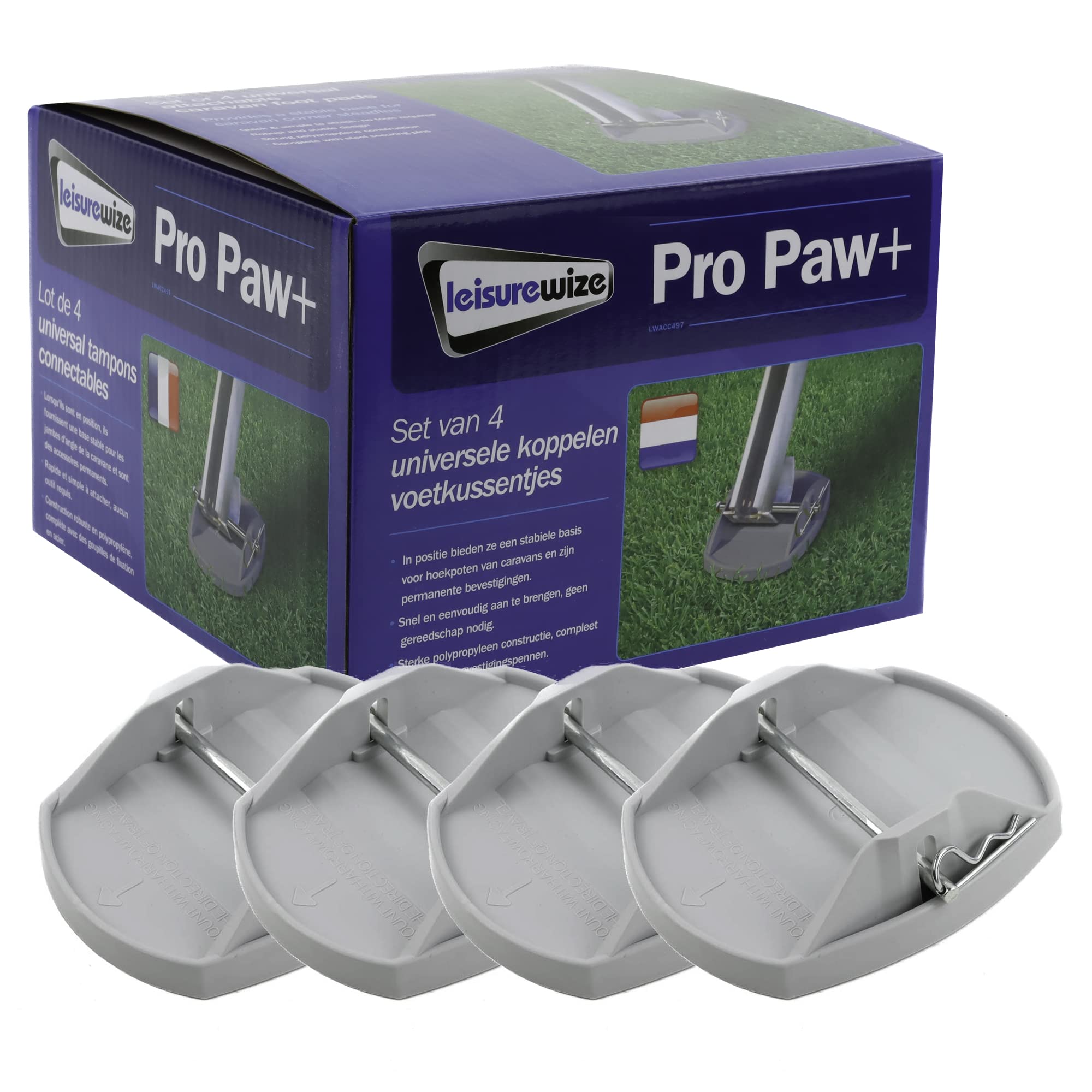 Pro-Paw+ - Piedi di supporto per veicoli ricreazionali, grigio, confezione da 4