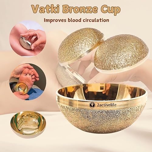 Miniatura 3 de 2activelife - Taza Kansa Vatki de bronce Kansa natural Vatki ayurvédico de desintoxicación para pies de relajación y limpieza profunda técnica india