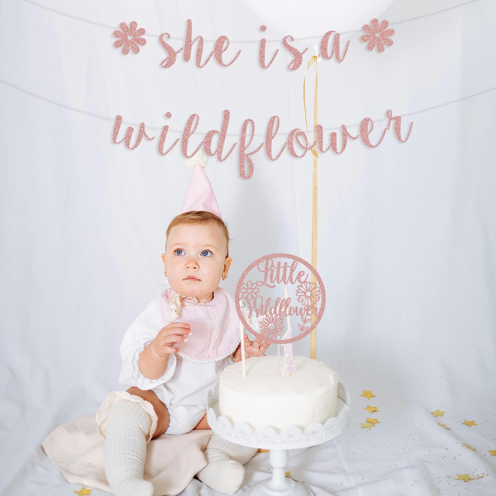 Wildflower Baby Shower Sign - Rustic Floral Metal Tin Decor, 8x12 Inch