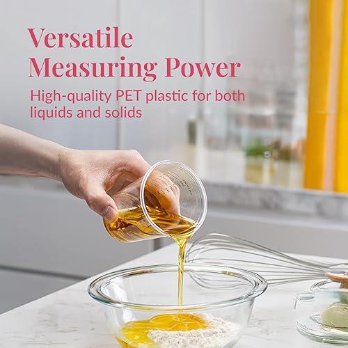 Miniatura 2 de Prestee 50 tazas medidoras desechables de 8 onzas – Vasos medidores de pintura de plástico y vasos mezcladores desechables para resina epoxi –