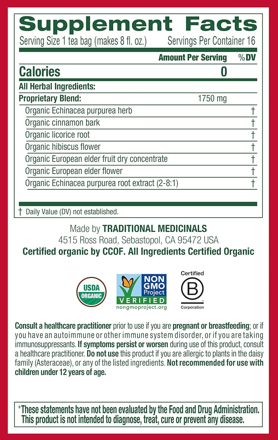 Amazon.com : Immune Zoom Elderberry Echinacea, Organic Tea Bags