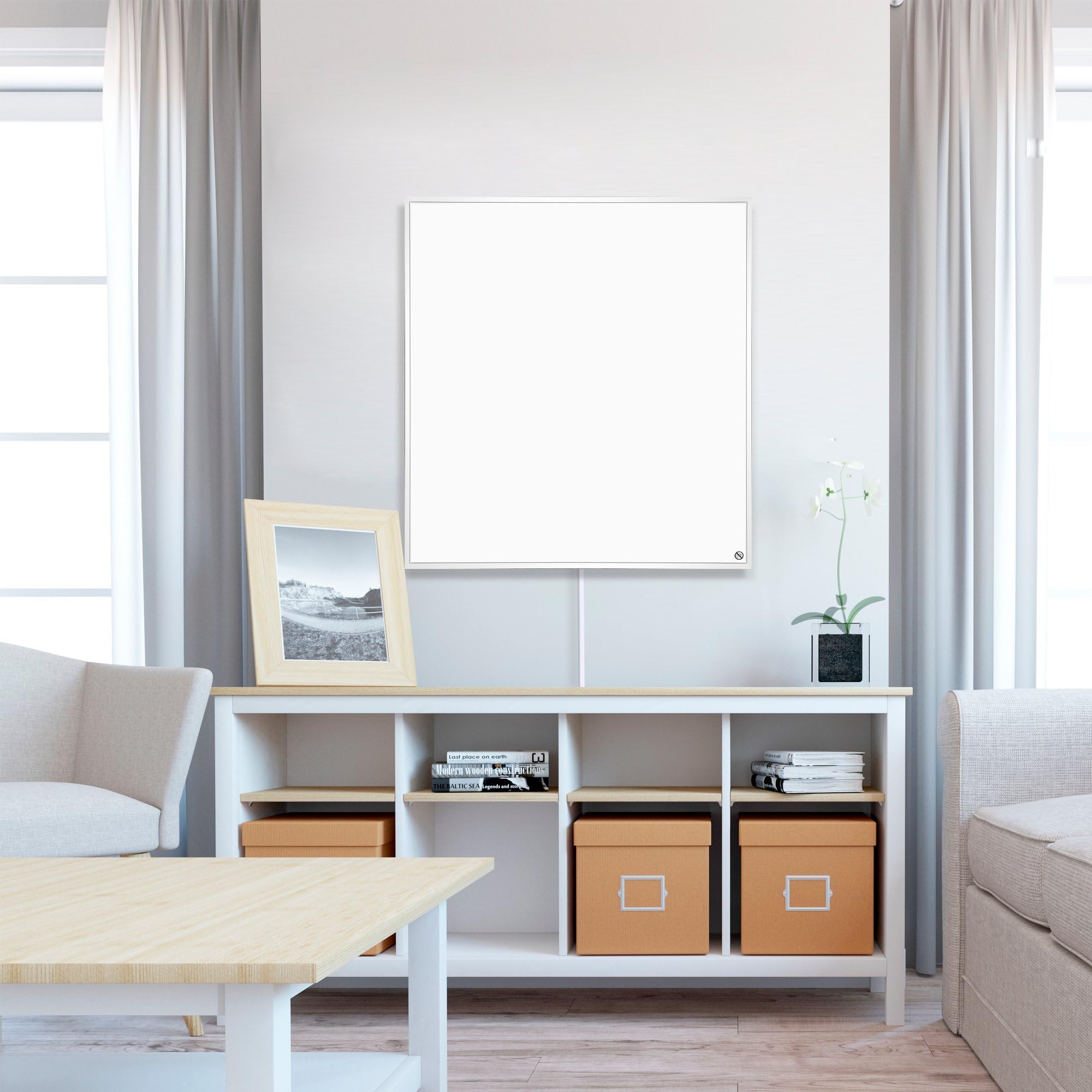 Elektryczny panel promienny WarmlyYours, biały, moc 400 W, 60 cm x 60cm, montaż ścienny, aluminium, ciepło na podczerwień