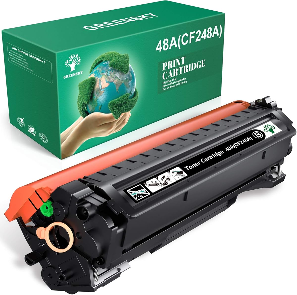 GREENSKY Compatible 48A Toner Cartridge Replacement for HP 48A CF248A for HP Laserjet Pro MFP M15w M29w M28w M15a M15 M14 M17 M28 M31 M31w M28a M29a M30w M16a M16w Printer Black Toner, 1 Pack