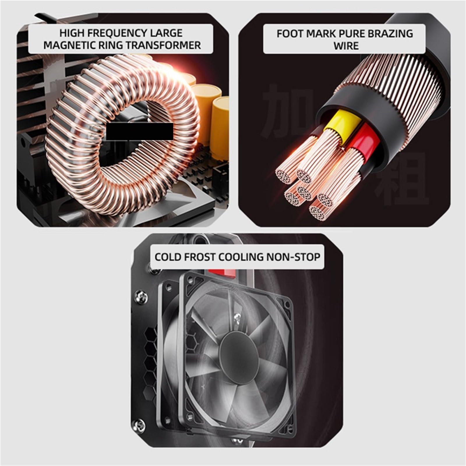 Soldadora MIG/TIG/Stick 3 en 1 sin gas: máquina de soldadura multiproceso for con núcleo fundente, protección gas y para fábrica(9-25mm)